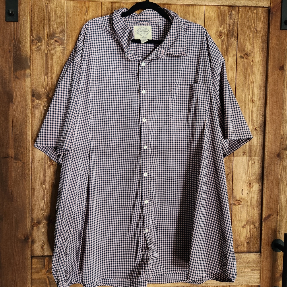 Saint John's Bay Active Black and White Checkered Shirt